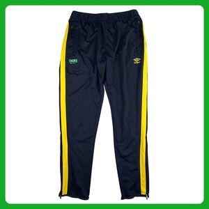 Umbro Brasil Track Pants Men Large Black Performance Side Stripe Athletic